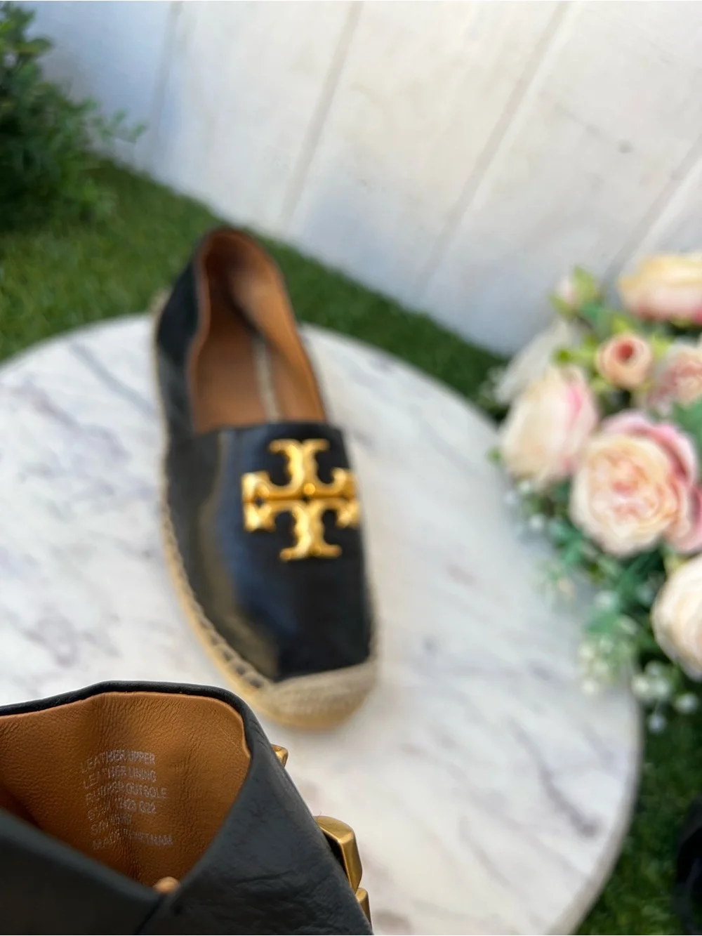 TORY BURCH Eleanor espadrilles Color: Perfect Black size 6.5 gently used
